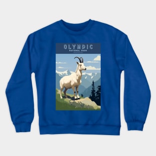 Olympic National Park Vintage Travel Poster Crewneck Sweatshirt